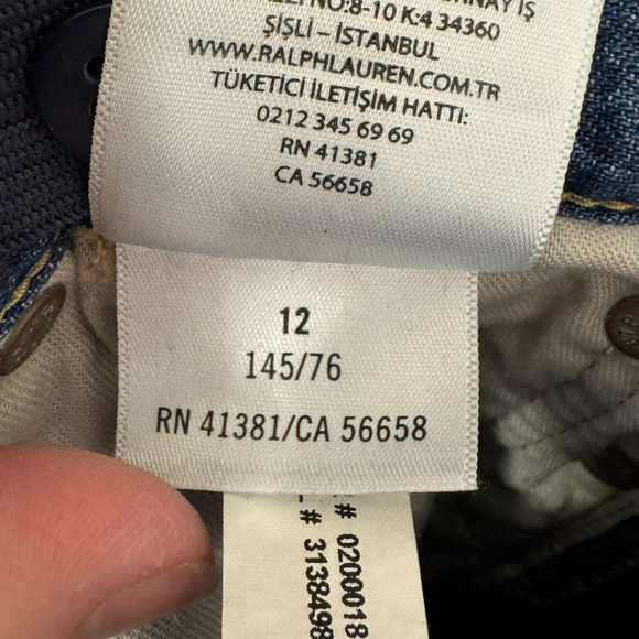 Polo Ralph Lauren Jeans Girls 12 Wide Leg Patchwork Paint Splatter Elastic Waist - Picture 10 of 10